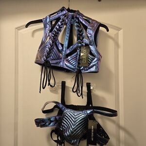 Club Exx Iridescent Purple Top and Bottom Set